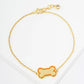 18K Gold Dipped Enamel Game Day Mascot Dog Bone Treat Chain Bracelet