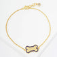 18K Gold Dipped Enamel Game Day Mascot Dog Bone Treat Chain Bracelet