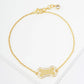 18K Gold Dipped Enamel Game Day Mascot Dog Bone Treat Chain Bracelet