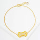 18K Gold Dipped Enamel Game Day Mascot Dog Bone Treat Chain Bracelet