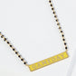 18K Gold Dipped Enamel Game Day Pendant Glass Beaded Chain Necklace