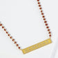 18K Gold Dipped Enamel Game Day Pendant Glass Beaded Chain Necklace