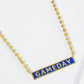 18K Gold Dipped Enamel Game Day Pendant Glass Beaded Chain Necklace