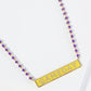 18K Gold Dipped Enamel Game Day Pendant Glass Beaded Chain Necklace