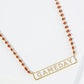 18K Gold Dipped Enamel Game Day Pendant Glass Beaded Chain Necklace