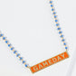 18K Gold Dipped Enamel Game Day Pendant Glass Beaded Chain Necklace