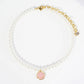 18K Gold Dipped Enamel Smiley Face Charm Pearl Chain Anklet