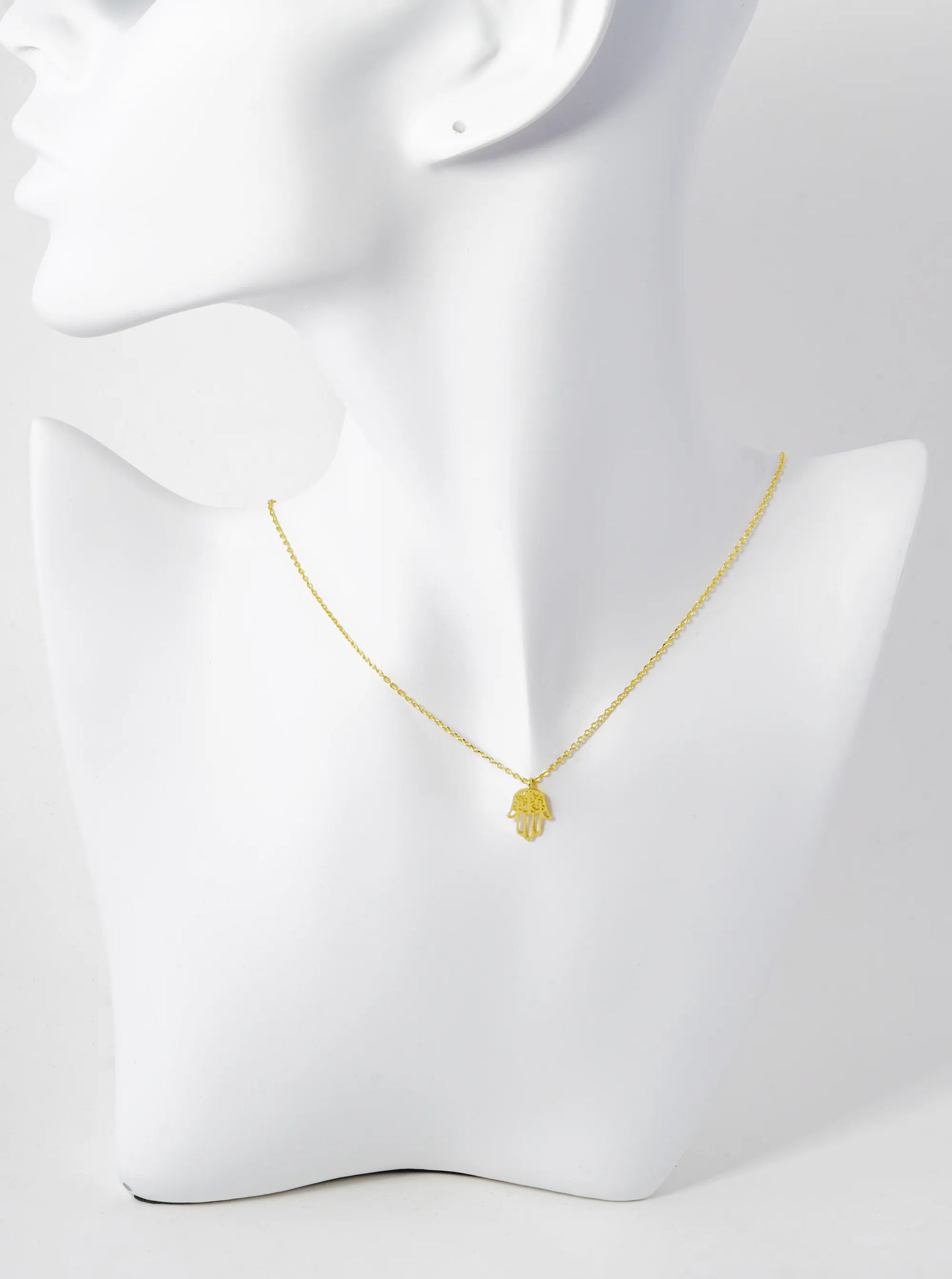 18K Gold Dipped Filigree Hamsa Pendant Necklace