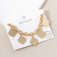 18K Gold Dipped Five Brass Quatrefoil Charms Chain Bracelet