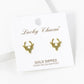 18K Gold Dipped Flat Deer Head Stud Earrings