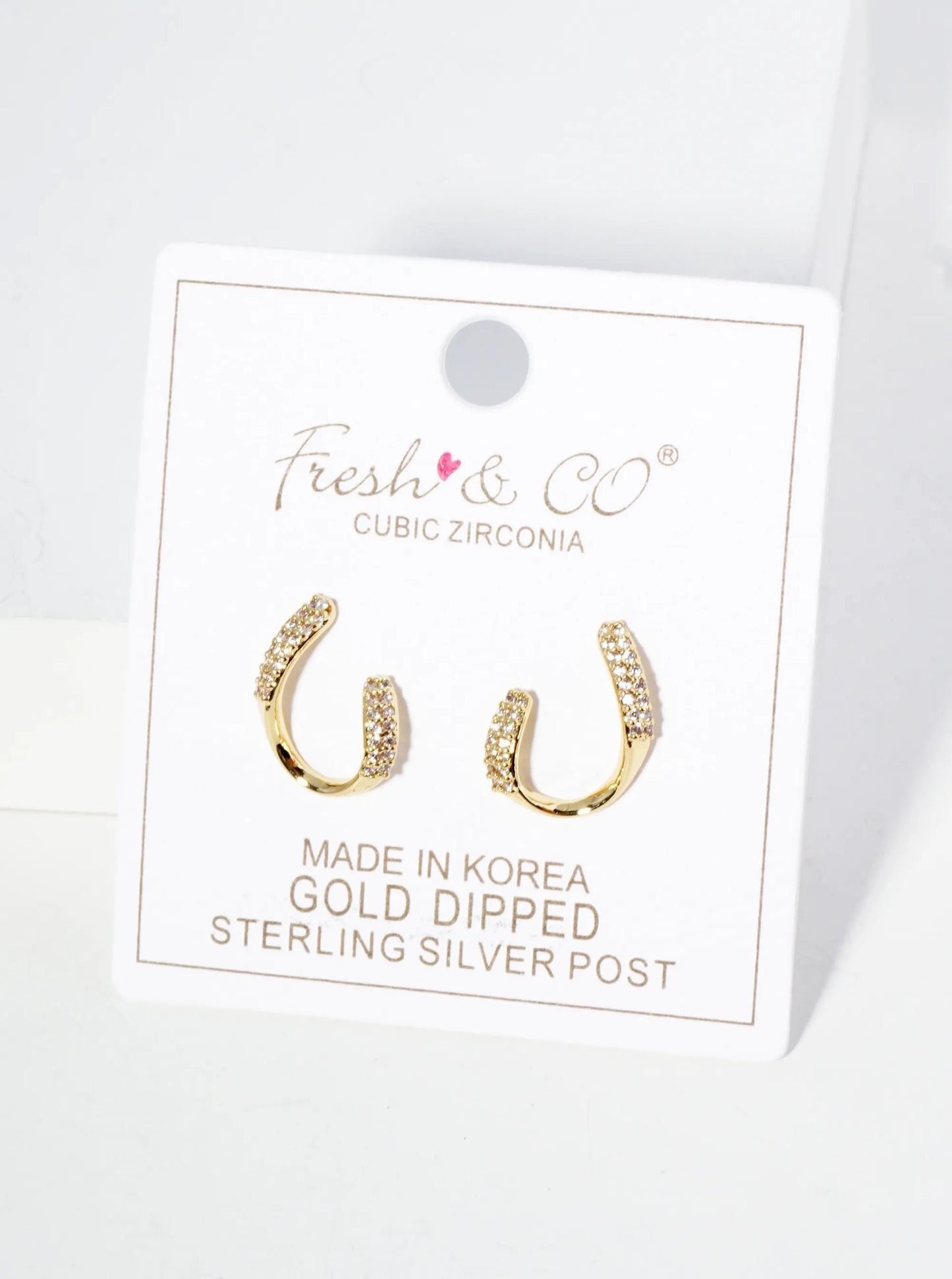 18K Gold Dipped Front Facing 16mm Cubic Zirconia Small Hoop Earrings