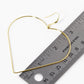 18K Gold Dipped Giant Wire Heart Drop Lightweight Earrings