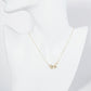 18K Gold Dipped Ginkgo Leaf Pendant Cubic Zirconia Necklace