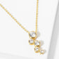 18K Gold Dipped Graduated Five CZ Stones Pendant Necklace