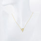 18K Gold Dipped Half Cubic Zirconia Pave Heart Pendant Necklace
