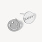18K Gold Dipped Happy Smiley Face Button Stud Earrings