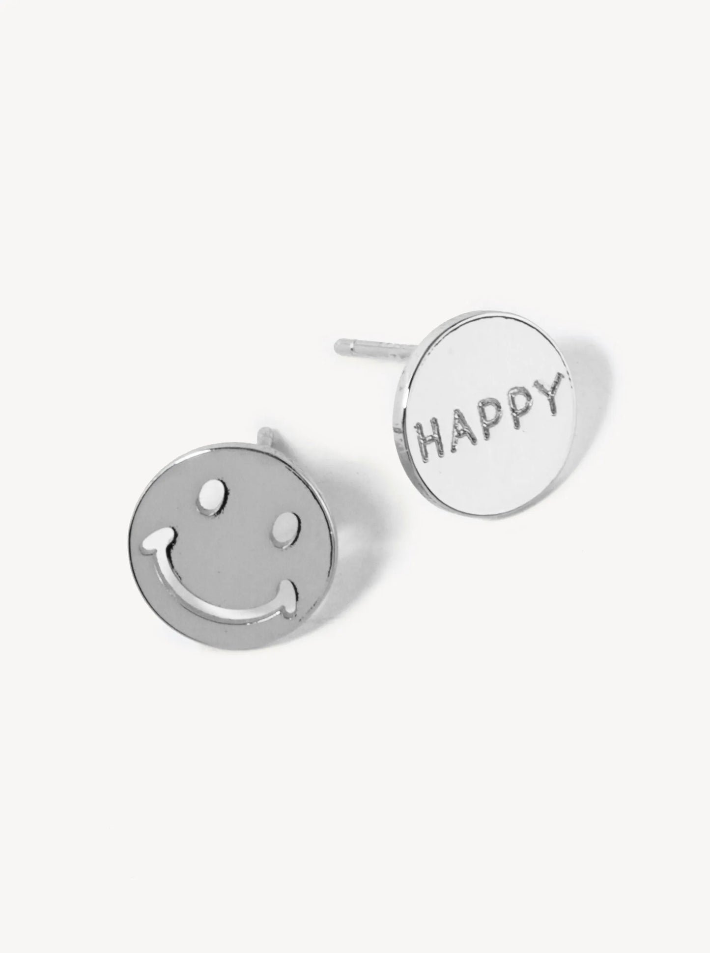 18K Gold Dipped Happy Smiley Face Button Stud Earrings