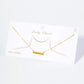18K Gold Dipped Hashtag I Love Music Bar Pendant Necklace
