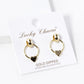 18K Gold Dipped Heart Drop Door Knocker Post Earrings