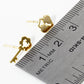 18K Gold Dipped Heart Lock And Key Asymmetric Brass Stud Earrings