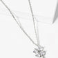 18K Gold Dipped Heart Shape CZ Stone Four-Leaf Clover Pendant Necklace
