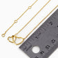 18K Gold Dipped Interlocking Two Wire Heart Pendant Necklace