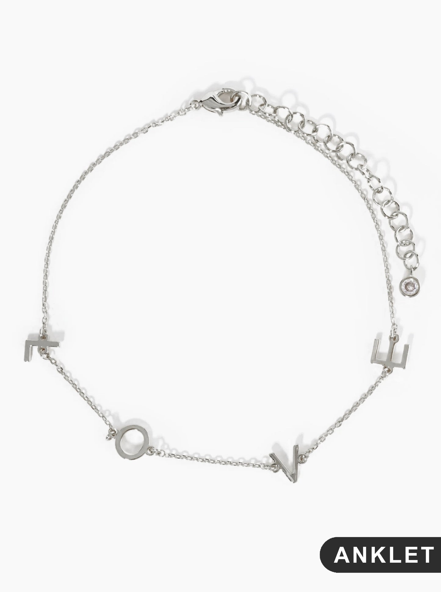 18K Gold Dipped LOVE Brass Chain Anklet