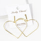 18K Gold Dipped Large Wire Heart Drop Dangle Post Earrings