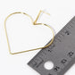 18K Gold Dipped Large Wire Heart Drop Dangle Post Earrings