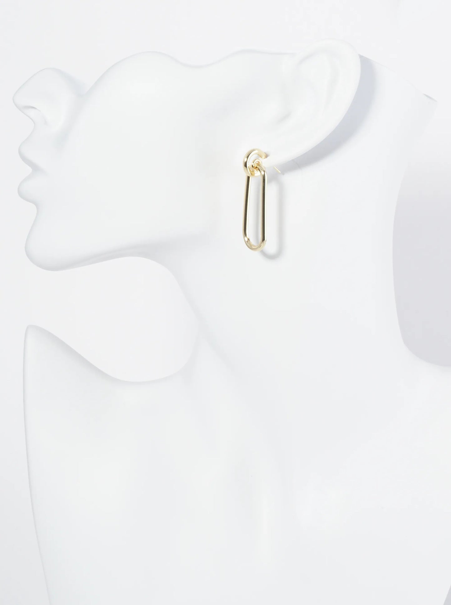 18K Gold Dipped Link Chain Dangle Drop Post Earrings
