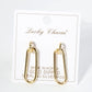 18K Gold Dipped Link Chain Dangle Drop Post Earrings
