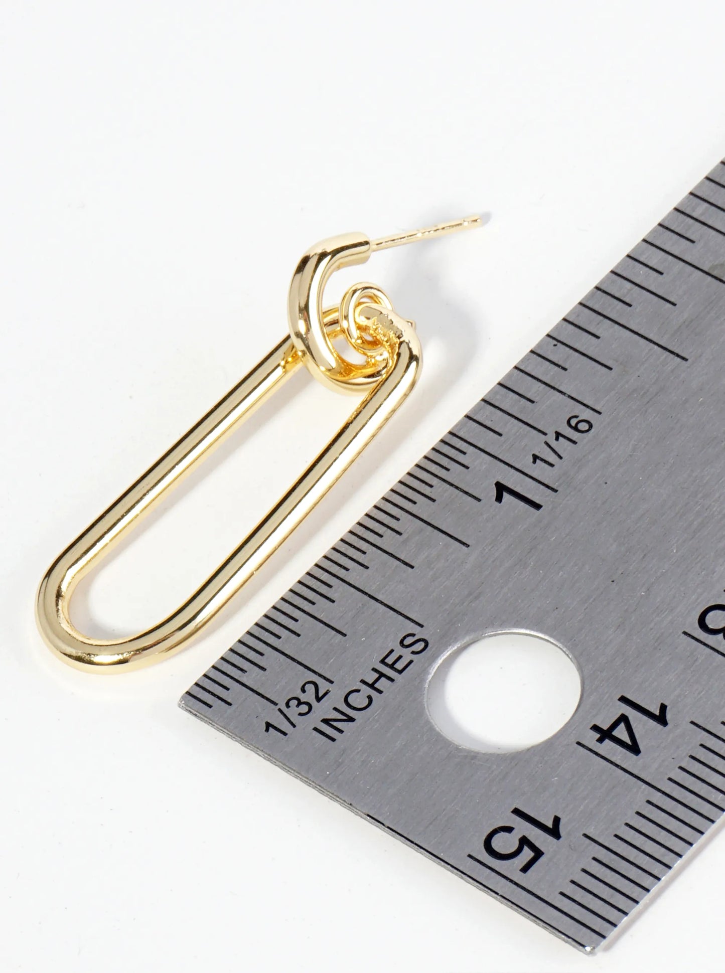 18K Gold Dipped Link Chain Dangle Drop Post Earrings