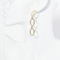18K Gold Dipped Link Chain Drop Statement Earrings