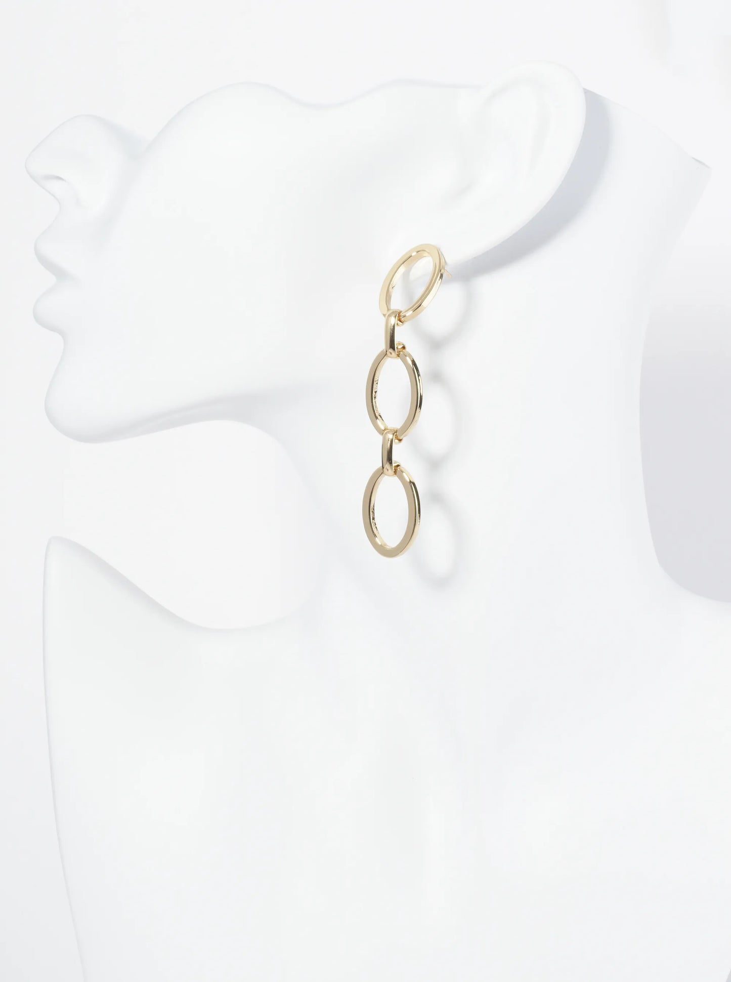 18K Gold Dipped Link Chain Drop Statement Earrings