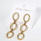 18K Gold Dipped Link Chain Drop Statement Earrings