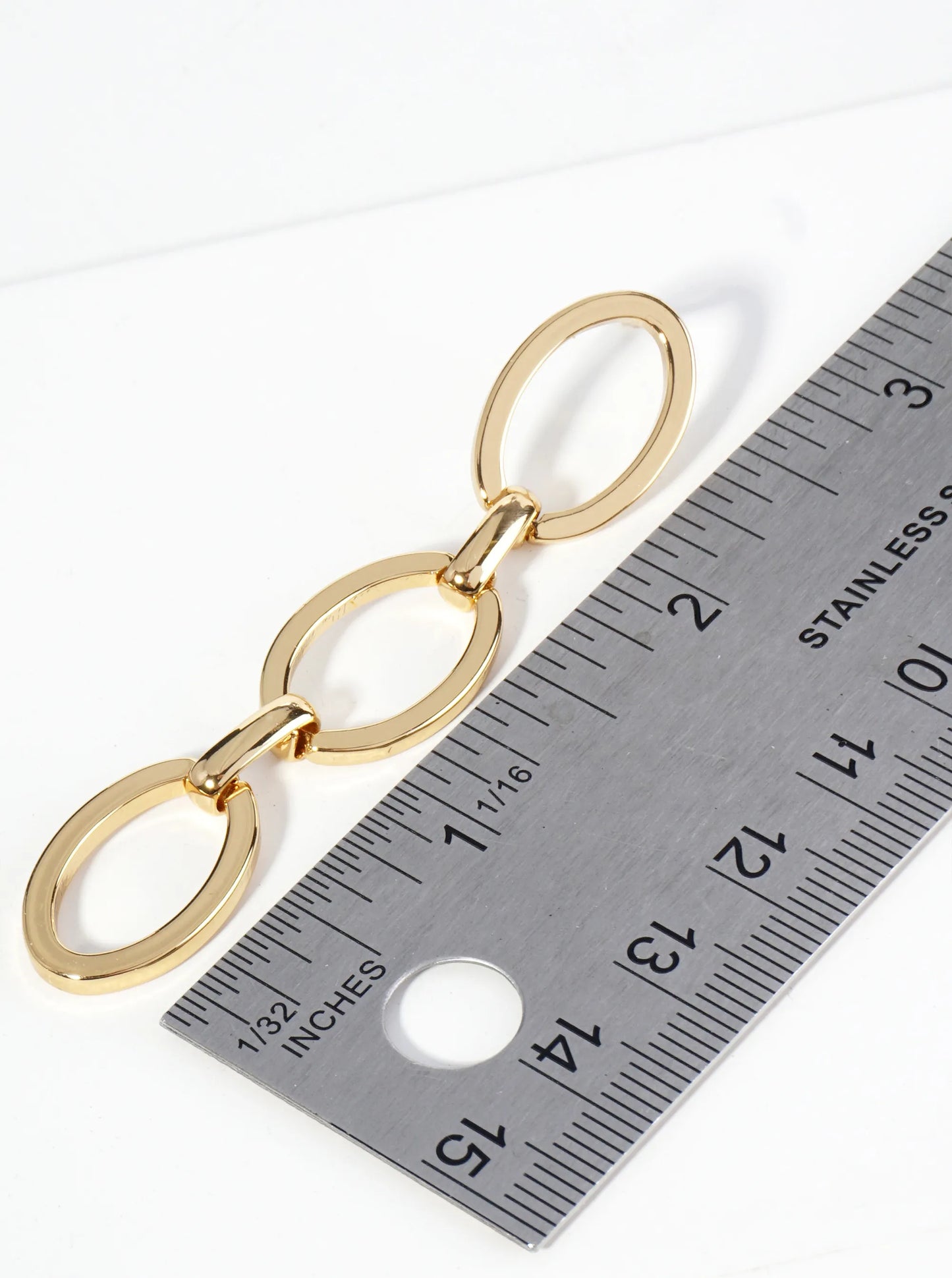 18K Gold Dipped Link Chain Drop Statement Earrings