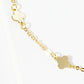 18K Gold Dipped Linked Delicate Quatrefoil Brass Chain Anklet