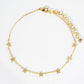 18K Gold Dipped Linked Delicate Star Brass Chain Anklet