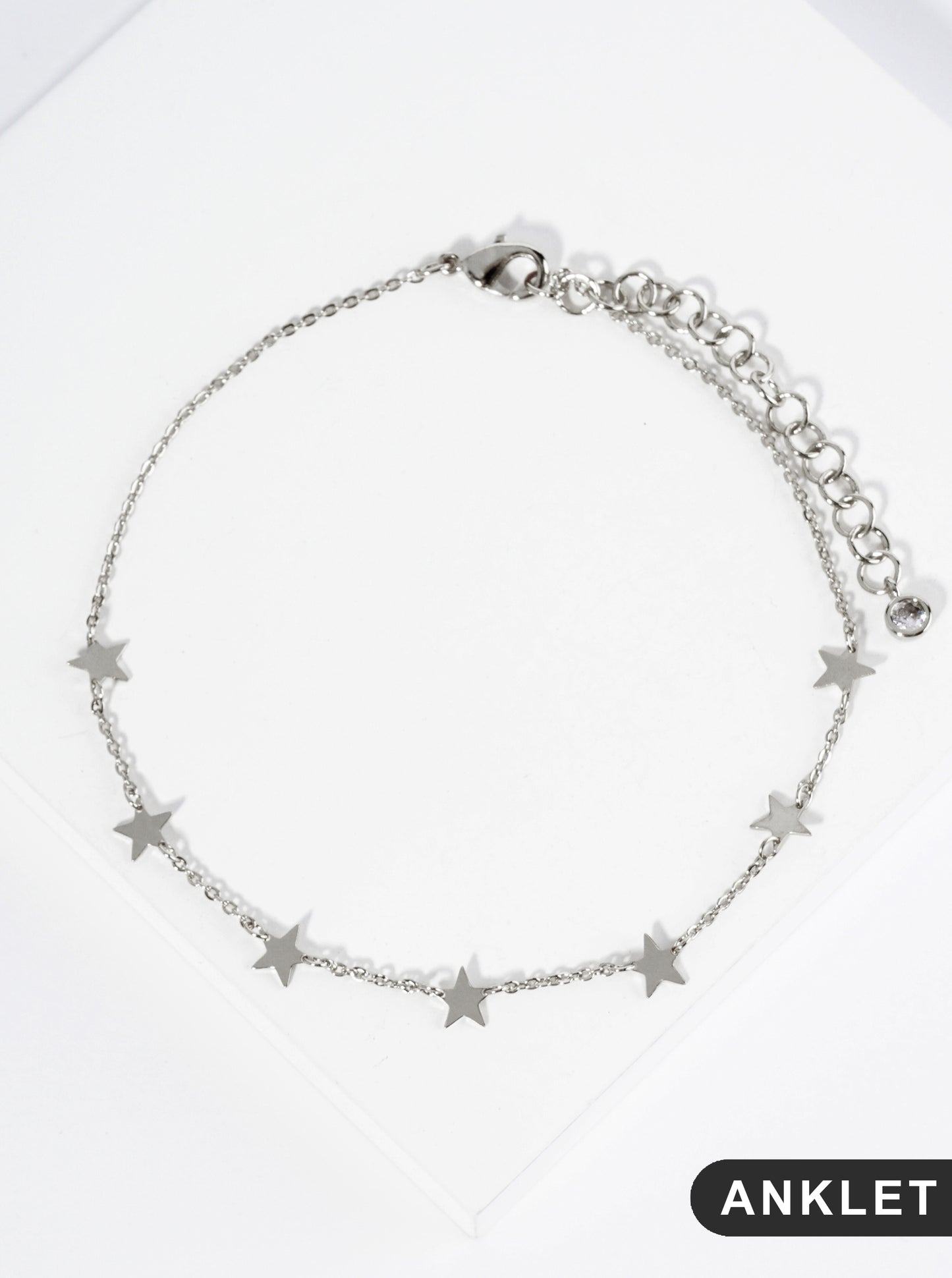 18K Gold Dipped Linked Delicate Star Brass Chain Anklet