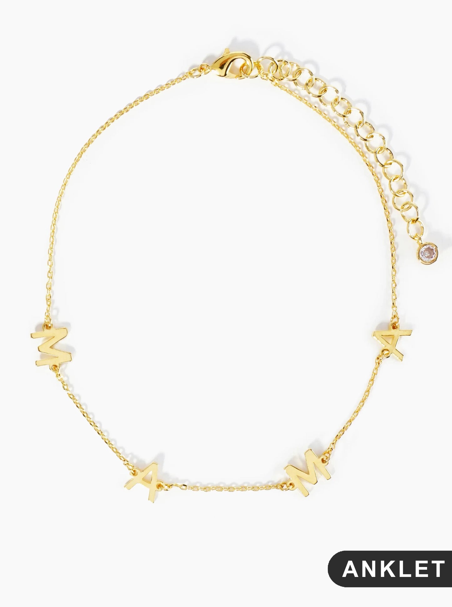 18K Gold Dipped MAMA Brass Chain Anklet