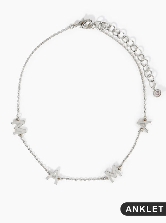 18K Gold Dipped MAMA Brass Chain Anklet