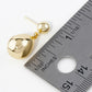 18K Gold Dipped Medium Puffy Teardrop Drop Dangle Post Earrings