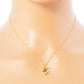 18K Gold Dipped Metal CZ Pave Ballerina Girl Pendant Delicate Necklace