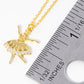 18K Gold Dipped Metal CZ Pave Ballerina Girl Pendant Delicate Necklace