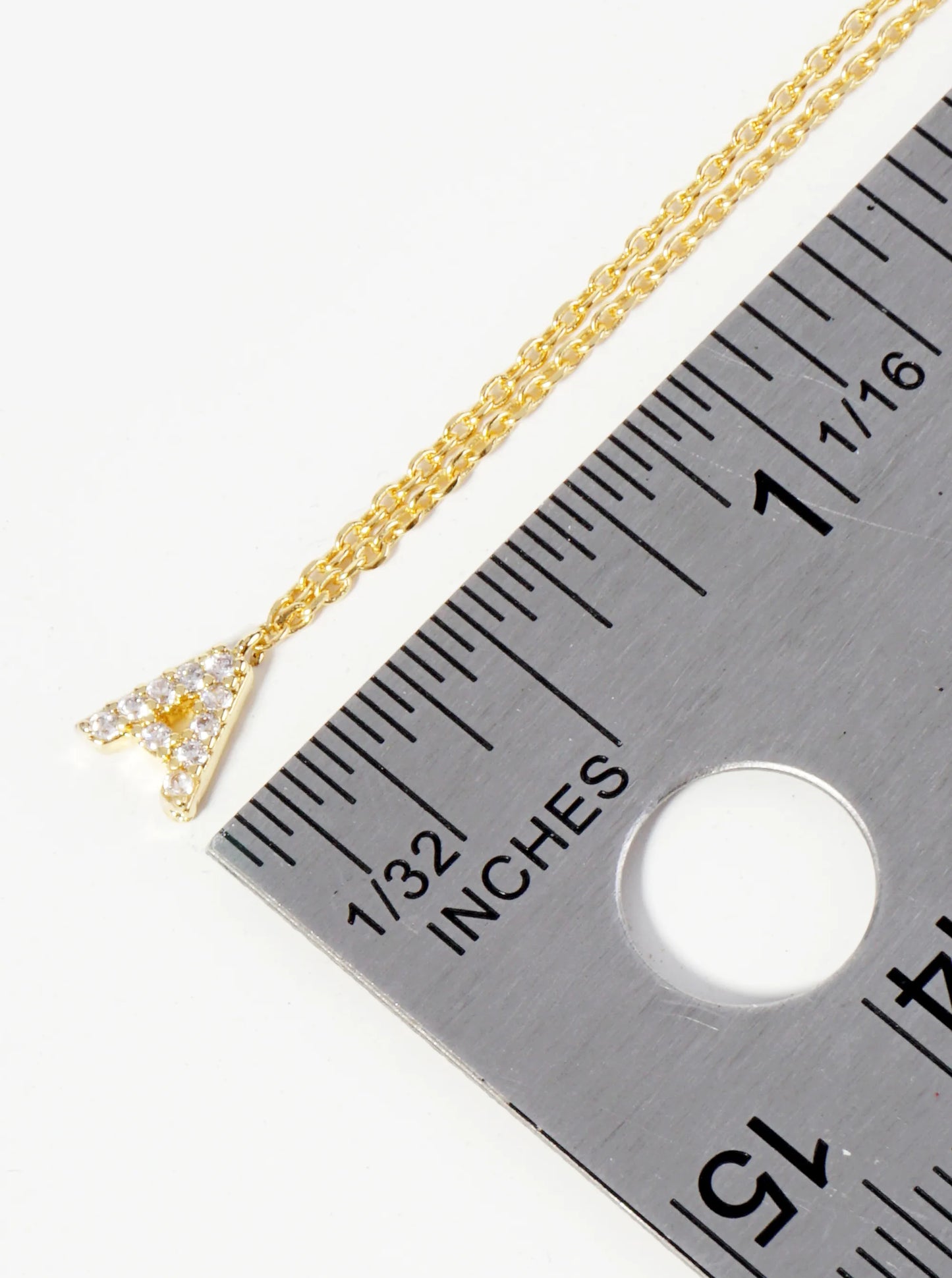 18K Gold Dipped Micro CZ Pave Initial Pendant Necklace