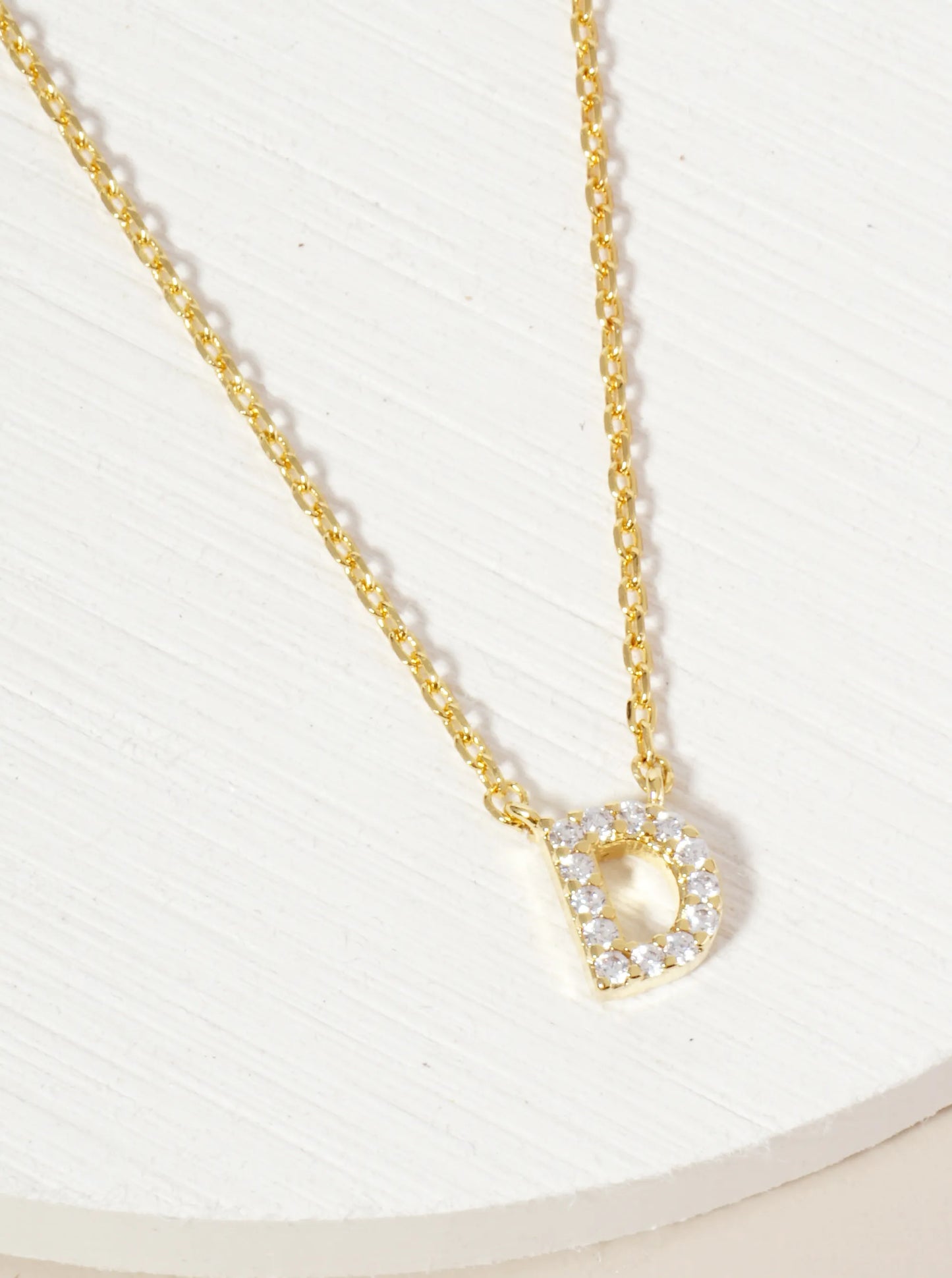 18K Gold Dipped Micro CZ Pave Initial Pendant Necklace