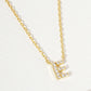 18K Gold Dipped Micro CZ Pave Initial Pendant Necklace