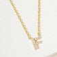18K Gold Dipped Micro CZ Pave Initial Pendant Necklace