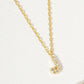 18K Gold Dipped Micro CZ Pave Initial Pendant Necklace