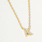 18K Gold Dipped Micro CZ Pave Initial Pendant Necklace